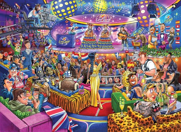Produktbild: Jumbo 1110100591 - Wasgij Mystery 25, Eurosound Contest, Comic-Puzzle, 1000 Teile
