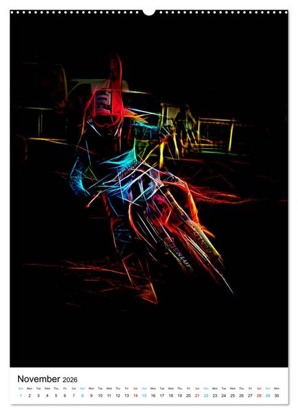 Produktbild: Electrifying Motorcross (High Quality Premium Wall Calendar 2026 DIN A2 portrait),CALVENDO 12 Month Wall Calendar