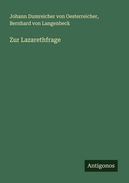 Produktbild: Zur Lazarethfrage