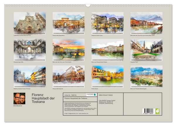 Produktbild: Florenz Hauptstadt der Toskana (Wandkalender 2026 DIN A2 quer), CALVENDO Monatskalender