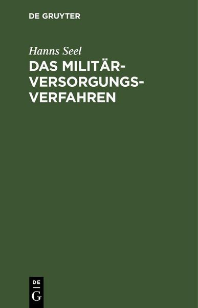 Produktbild: Das Milit&auml;rversorgungs-Verfahren