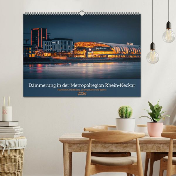 Produktbild: D&auml;mmerung in der Metropolregion Rhein-Neckar (Wandkalender 2026 DIN A2 quer), CALVENDO Monatskalender