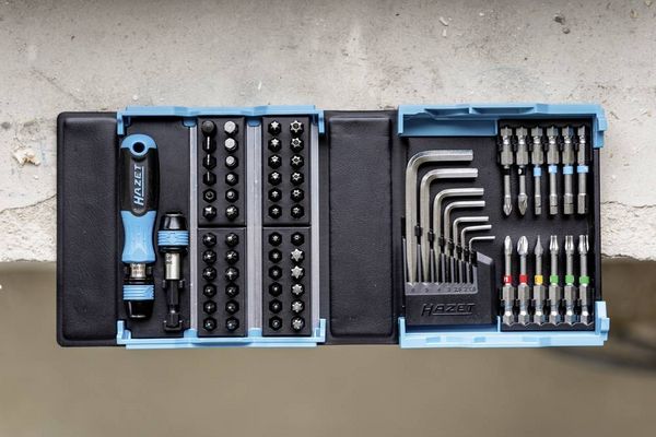 Produktbild: Hazet SmartCase 2200SC-1 Bit-Set 69teilig Innen-Sechskant, Schlitz, Kreuzschlitz Phillips, Kreuzschlitz Pozidriv, T-Profil