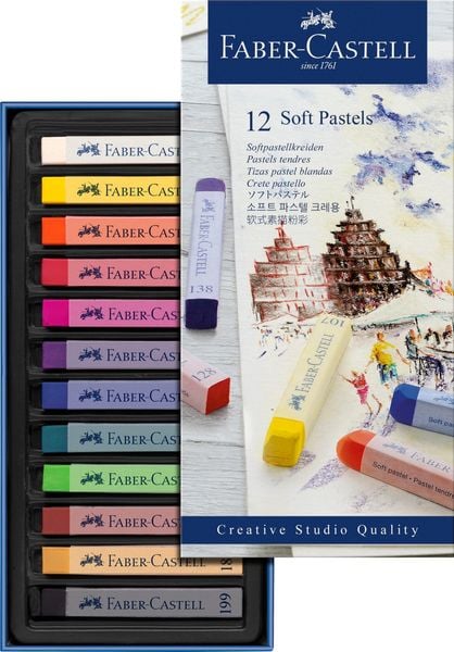 Produktbild: Faber-Castell Softpastellkreiden, 12er Set Etui