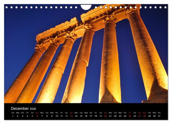 Produktbild: Monuments of Lebanon 2026 (Wall Calendar 2026 DIN A4 landscape), CALVENDO 12 Month Wall Calendar
