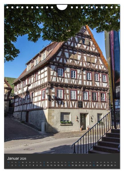 Produktbild: Str&uuml;mpfelbach - Fachwerkh&auml;user (Wandkalender 2026 DIN A4 hoch), CALVENDO Monatskalender