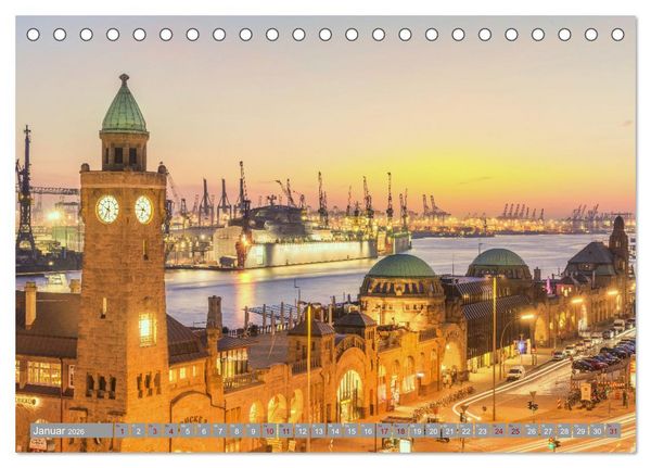 Produktbild: HAMBURG - Maritime Metropole (Tischkalender 2026 DIN A5 quer), CALVENDO Monatskalender