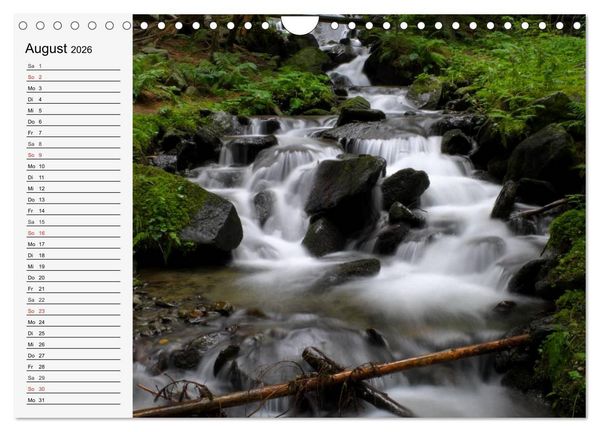Produktbild: Wildwasser. Gebirgsb&auml;che und Wasserf&auml;lle (Wandkalender 2026 DIN A4 quer), CALVENDO Monatskalender