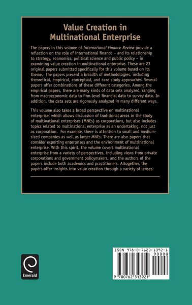 Produktbild: Value Creation in Multinational Enterprise