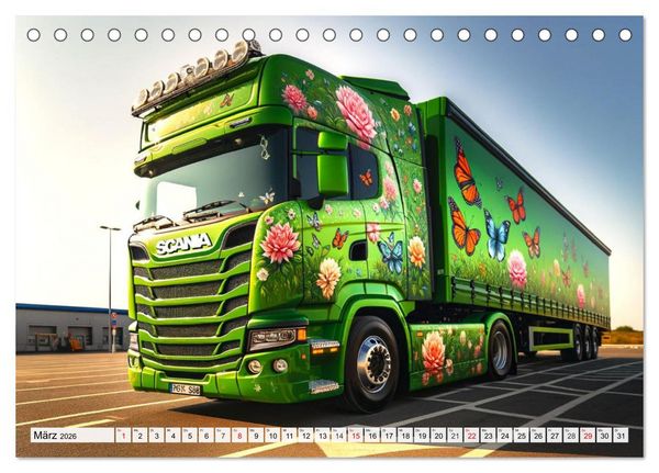 Produktbild: Faszination Truck: KI-Designs von Lack und Leistung (Tischkalender 2026 DIN A5 quer), CALVENDO Monatskalender