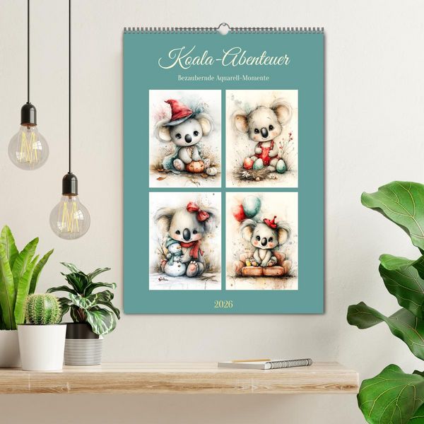 Produktbild: Koala-Abenteuer. Bezaubernde Aquarell-Momente (Wandkalender 2026 DIN A2 hoch), CALVENDO Monatskalender