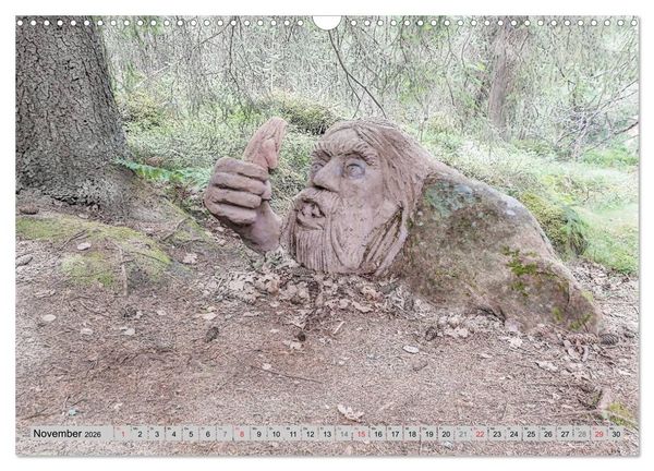 Produktbild: Die Trolle von Gamleby - Schweden - Skulpturen von Jan Pol (Wandkalender 2026 DIN A3 quer), CALVENDO Monatskalender