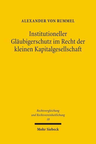 Produktbild: Institutioneller Gläubigerschutz im Recht der kleinen Kapitalgesellschaft
