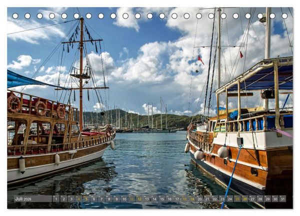 Produktbild: Boote mit Kulisse (Tischkalender 2026 DIN A5 quer), CALVENDO Monatskalender