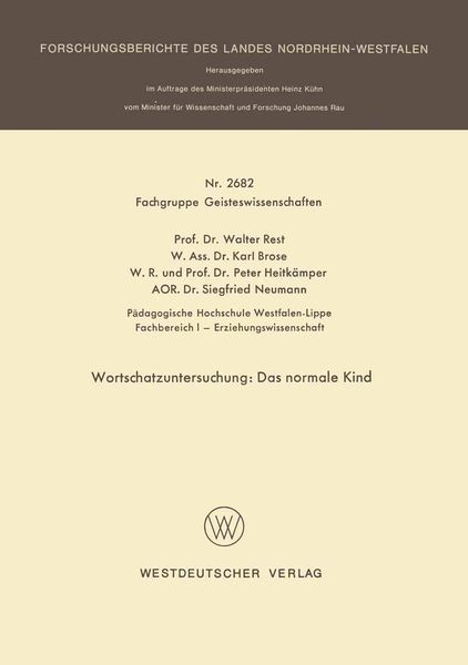 Produktbild: Wortschatzuntersuchung: Das normale Kind