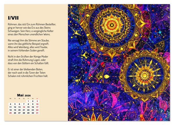 Produktbild: Orpheus' Leier (Wandkalender 2026 DIN A2 quer), CALVENDO Monatskalender