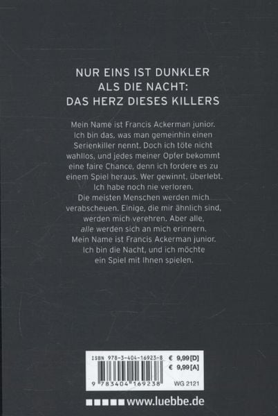 Produktbild: Ich bin die Nacht / Francis Ackerman junior Band 1