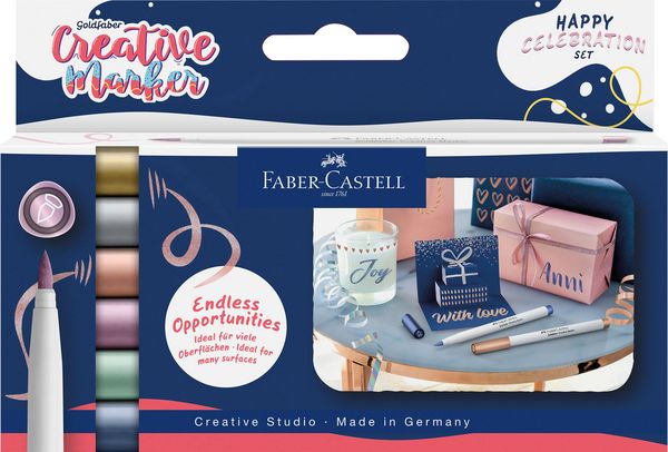Produktbild: Faber-Castell Creative Marker Goldfaber Happy Celebration 6 St&uuml;ck