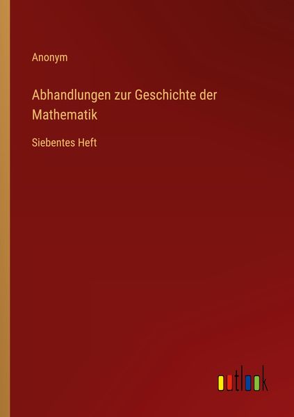 Produktbild: Abhandlungen zur Geschichte der Mathematik
