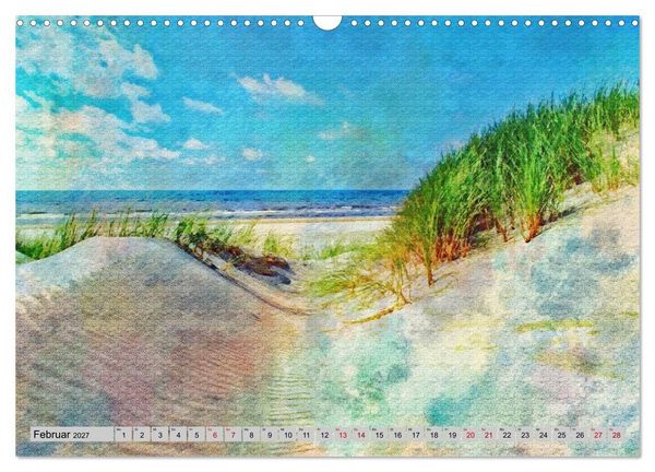 Produktbild: D&auml;nemark - Sch&ouml;nheiten J&uuml;tlands in feinen Aquarellfarben (Wandkalender 2027 DIN A3 quer), CALVENDO Monatskalender