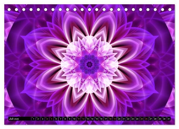 Produktbild: Energie - Mandalas, Spiritualit&auml;t durch die Farbe Lila (Tischkalender 2026 DIN A5 quer), CALVENDO Monatskalender