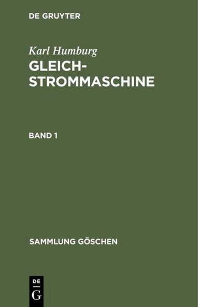 Produktbild: Gleichstrommaschine. Band 1