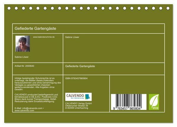 Produktbild: Gefiederte Garteng&auml;ste (Tischkalender 2026 DIN A5 quer), CALVENDO Monatskalender