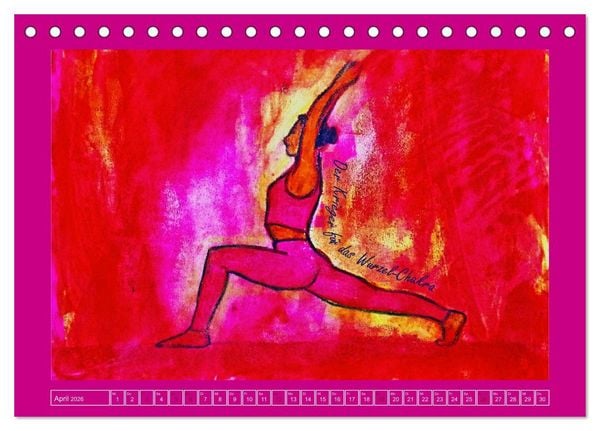 Produktbild: Farbige Yoga Kraftwelt - Yoga Asanas f&uuml;r die Chakren (Tischkalender 2026 DIN A5 quer), CALVENDO Monatskalender