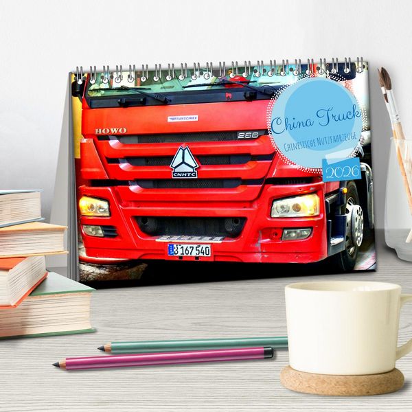 Produktbild: China Truck - Chinesische Nutzfahrzeuge (Tischkalender 2026 DIN A5 quer), CALVENDO Monatskalender