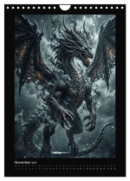 Produktbild: Drachen - Magische Herrscher, Dark‑Fantasy Wandkalender (Wandkalender 2027 DIN A4 hoch), CALVENDO Monatskalender