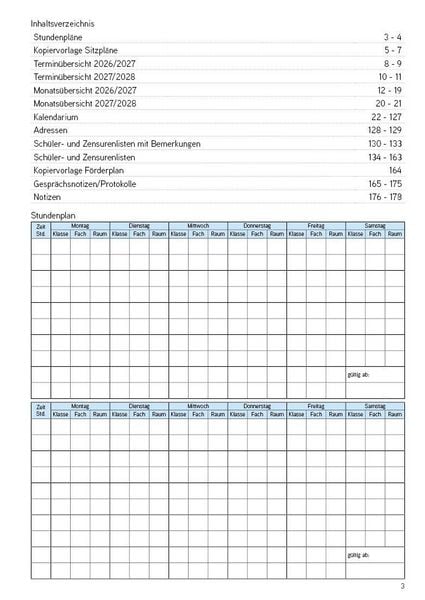 Produktbild: Lehrerkalender - Planer f&uuml;r Lehrerinnen und Lehrer 2026/27