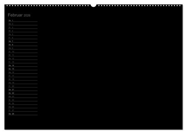 Produktbild: Bastel-Geburtstagskalender schwarz / Geburtstagskalender (Wandkalender 2026 DIN A2 quer), CALVENDO Monatskalender