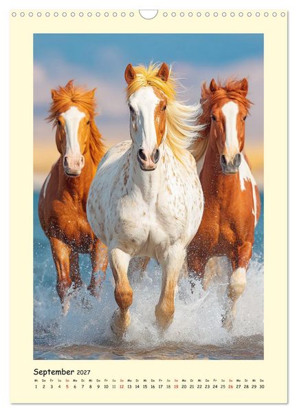 Produktbild: Westernpferde. Quarter Horse und Paint Horse auf dem Farmland (Wandkalender 2027 DIN A3 hoch), CALVENDO Monatskalender