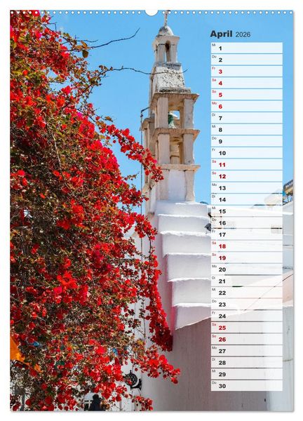 Produktbild: Bunte Treppen auf Mykonos - Reiseplaner (hochwertiger Premium Wandkalender 2026 DIN A2 hoch), Kunstdruck in Hochglanz