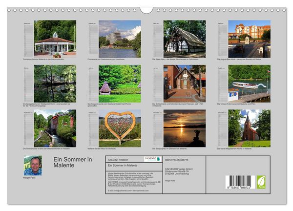 Produktbild: Ein Sommer in Malente (Wandkalender 2026 DIN A3 quer), CALVENDO Monatskalender