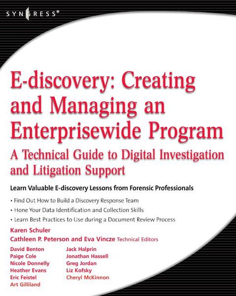 Produktbild: E-Discovery: Creating and Managing an Enterprisewide Program