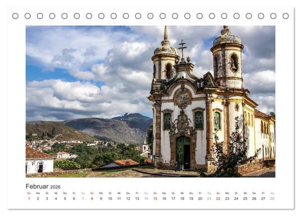 Produktbild: Brasilien 2026 Estrada Real - der Weg des Goldes (Tischkalender 2026 DIN A5 quer), CALVENDO Monatskalender