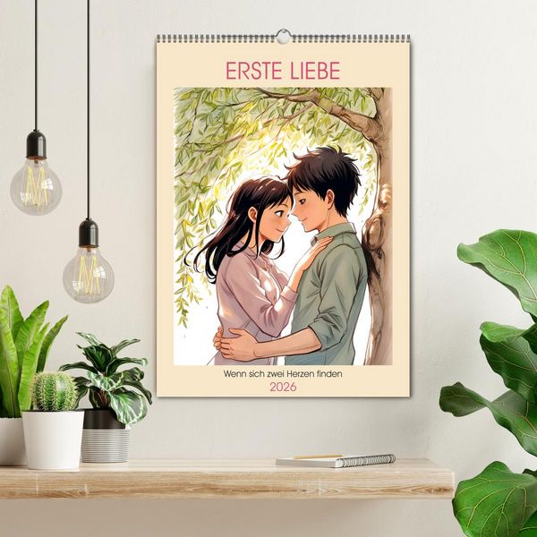 Produktbild: Erste Liebe - Wenn sich zwei Herzen finden (Wandkalender 2026 DIN A2 hoch), CALVENDO Monatskalender
