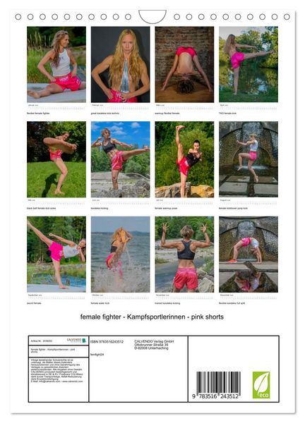 Produktbild: female fighter - Kampfsportlerinnen - pink shorts (Wandkalender 2026 DIN A4 hoch), CALVENDO Monatskalender