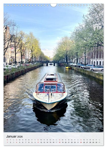 Produktbild: DIE GRACHTENSTADT AMSTERDAM (Wandkalender 2026 DIN A3 hoch), CALVENDO Monatskalender