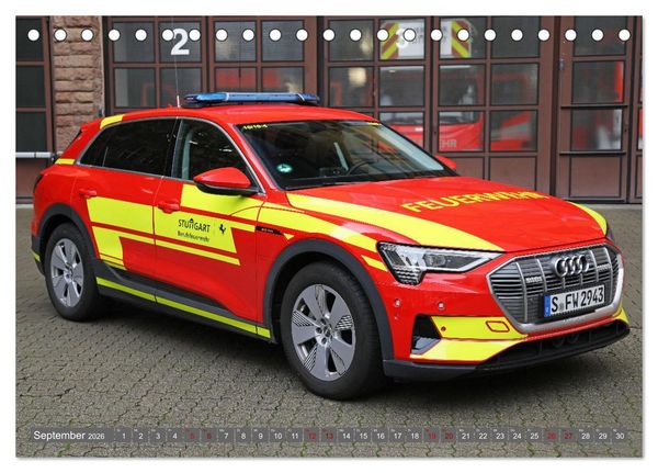 Produktbild: Einsatzfahrzeuge der Feuerwehr Stuttgart (Tischkalender 2026 DIN A5 quer), CALVENDO Monatskalender