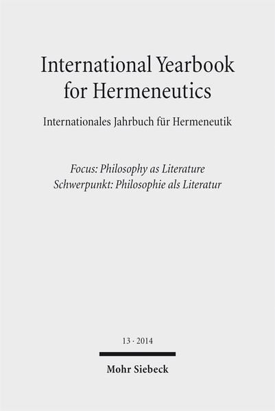 Produktbild: International Yearbook for Hermeneutics / Internationales Jahrbuch f&uuml;r Hermeneutik