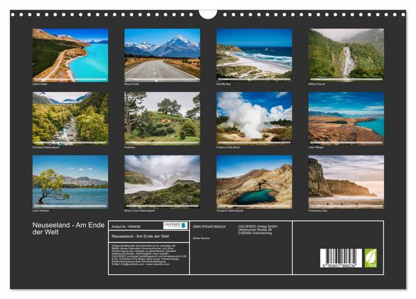 Produktbild: Neuseeland - Am Ende der Welt (Wandkalender 2026 DIN A3 quer), CALVENDO Monatskalender