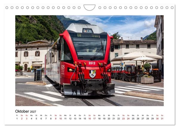 Produktbild: Die Rh&auml;tische Bahn - Ein Kurztrip in die Schweiz (Wandkalender 2027 DIN A4 quer), CALVENDO Monatskalender