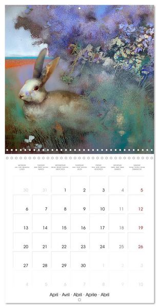 Produktbild: L'ann&eacute;e en bleu-violet (Calendrier mural carr&eacute; 2026 30x30 cm) Calendrier double avec une page pour vos prises de notes