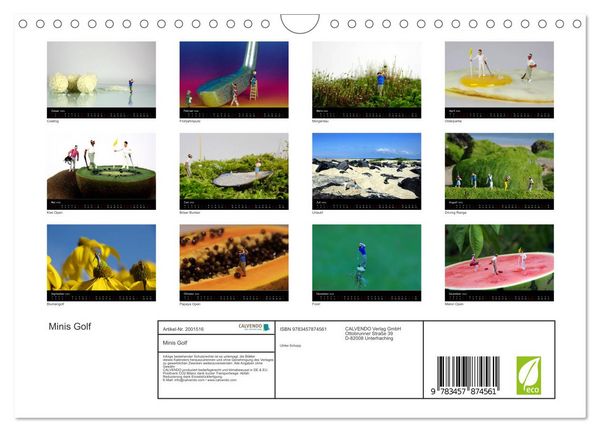 Produktbild: Minis Golf (Wandkalender 2026 DIN A4 quer), CALVENDO Monatskalender