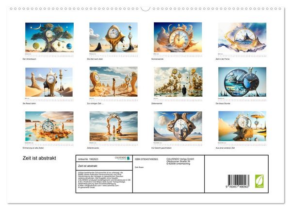Produktbild: Zeit ist abstrakt (hochwertiger Premium Wandkalender 2026 DIN A2 quer), Kunstdruck in Hochglanz