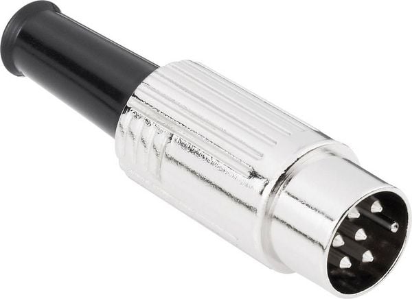 Produktbild: BKL Electronic 0208024 DIN-Rundsteckverbinder Stecker, gerade Polzahl: 6 Silber 1St.