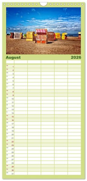 Produktbild: Familienplaner 2026 - Friesland - Nordseebad Dangast mit 5 Spalten (Wandkalender, 21 x 45 cm) CALVENDO