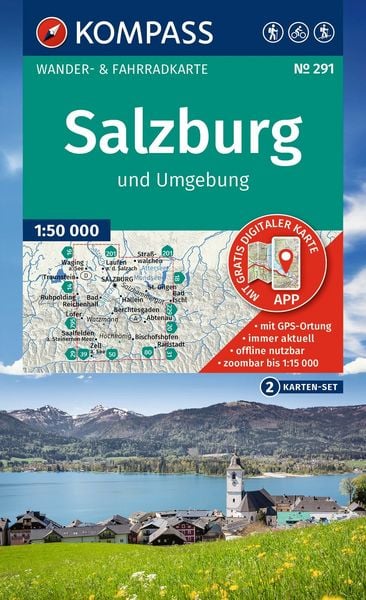 Produktbild: KOMPASS Wanderkarten-Set 291 Salzburg und Umgebung (2 Karten) 1:50.000